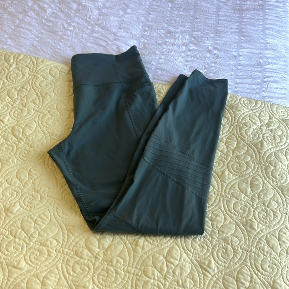 Athleta Bali Green Moto Tights L Tall